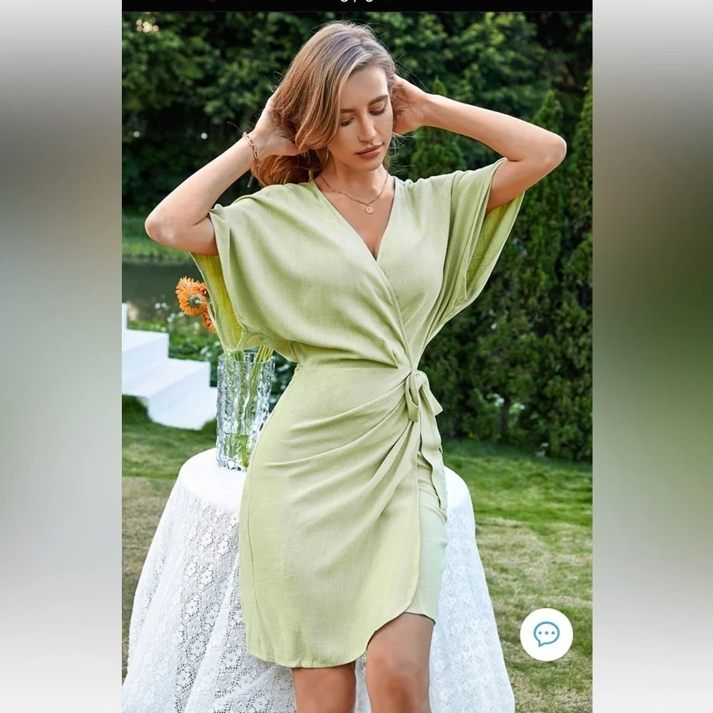 NWT Cupshe Open Front Tie Waist Lace Up Dress
Size L - Picture 3 of 7